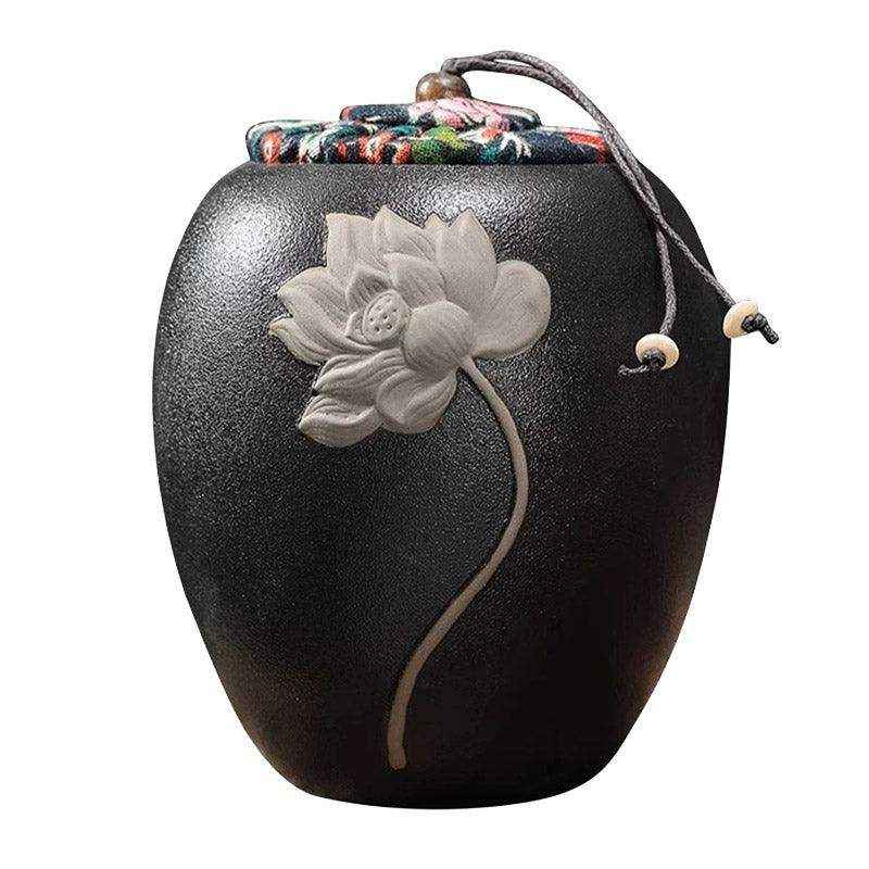 Elegant Lotus Design Ceramic Pet Urn for Dog or Cat Ashes - Image 16