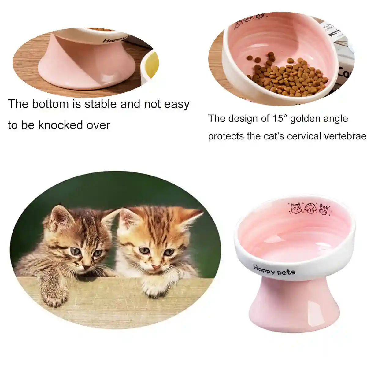 Ceramic Raised Cat Bowl with 15° Tilted Design - Image 8
