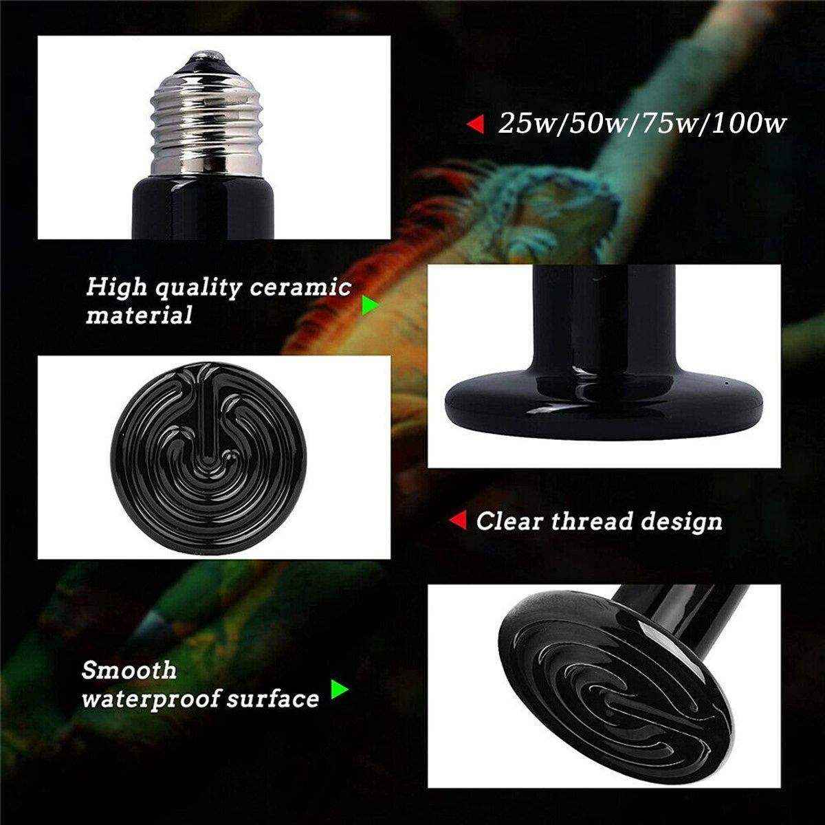 Ceramic Heat Lamp Bulb Infrared Reptile Heater Lamps Bulbs - Image 13