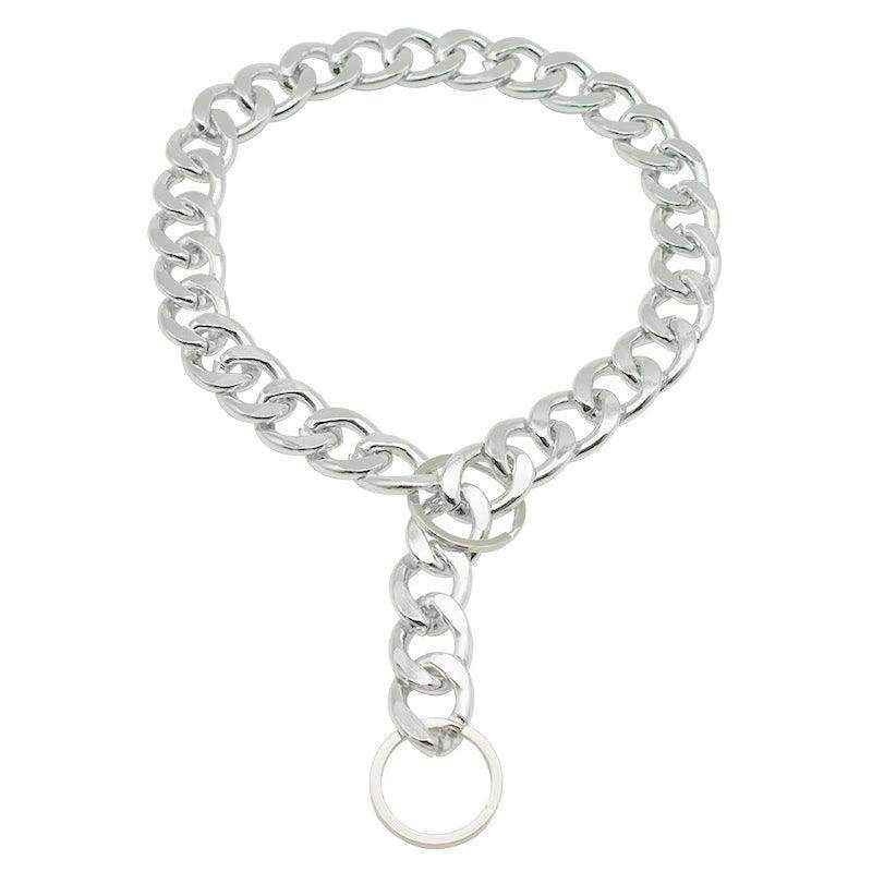 Heavy-Duty Dog Chain Collar Silver - Image 3