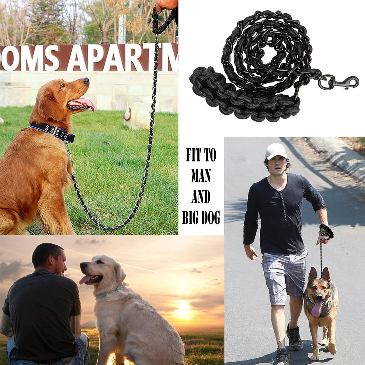 Chew Proof Dog Leash Heavy Duty Metal Chain Leash - Image 7