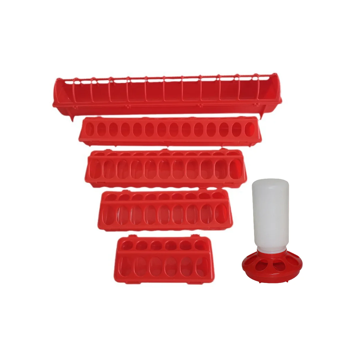 Chicken Feeder Trough Plastic Mesh Connectable Poultry Feed Trough for Coop Use - Image 3