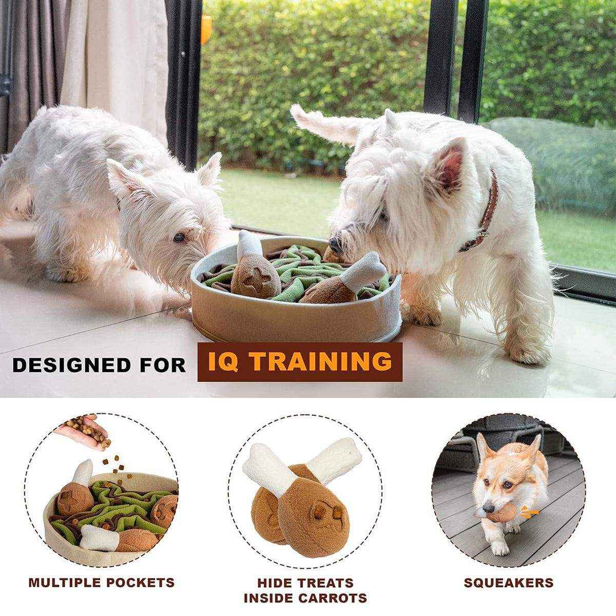 Chicken Leg Bucket Puzzle Toy Interactive Snuffle & IQ Training for Dogs - Image 15