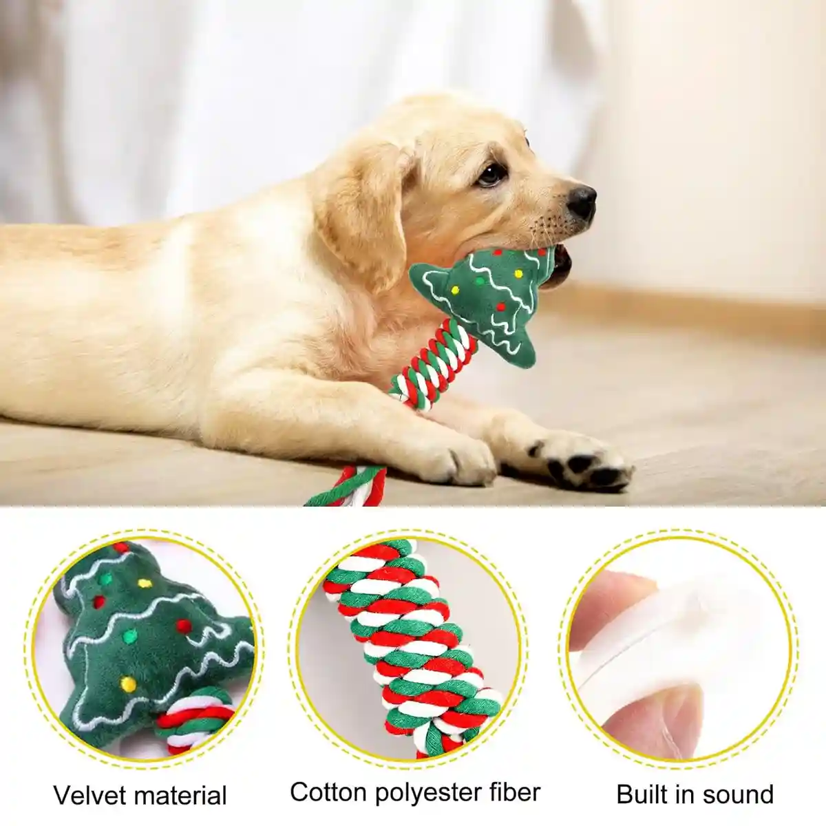 Christmas Dog Toy Set 8pcs Cotton Rope Chew & Play Toys - Image 15