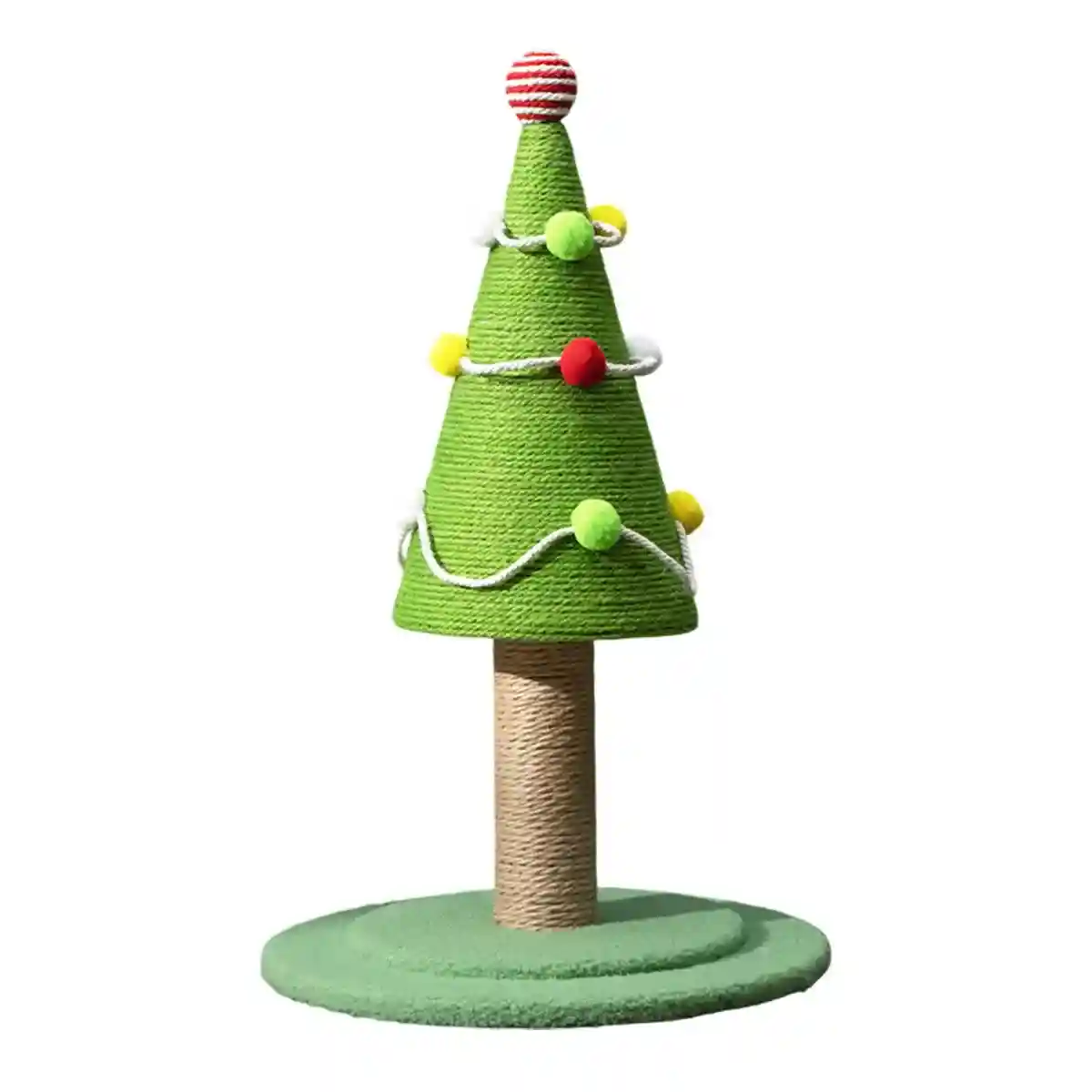 Christmas Tree Cat Scratching Post With Sisal Rope And Plush Base - Image 2