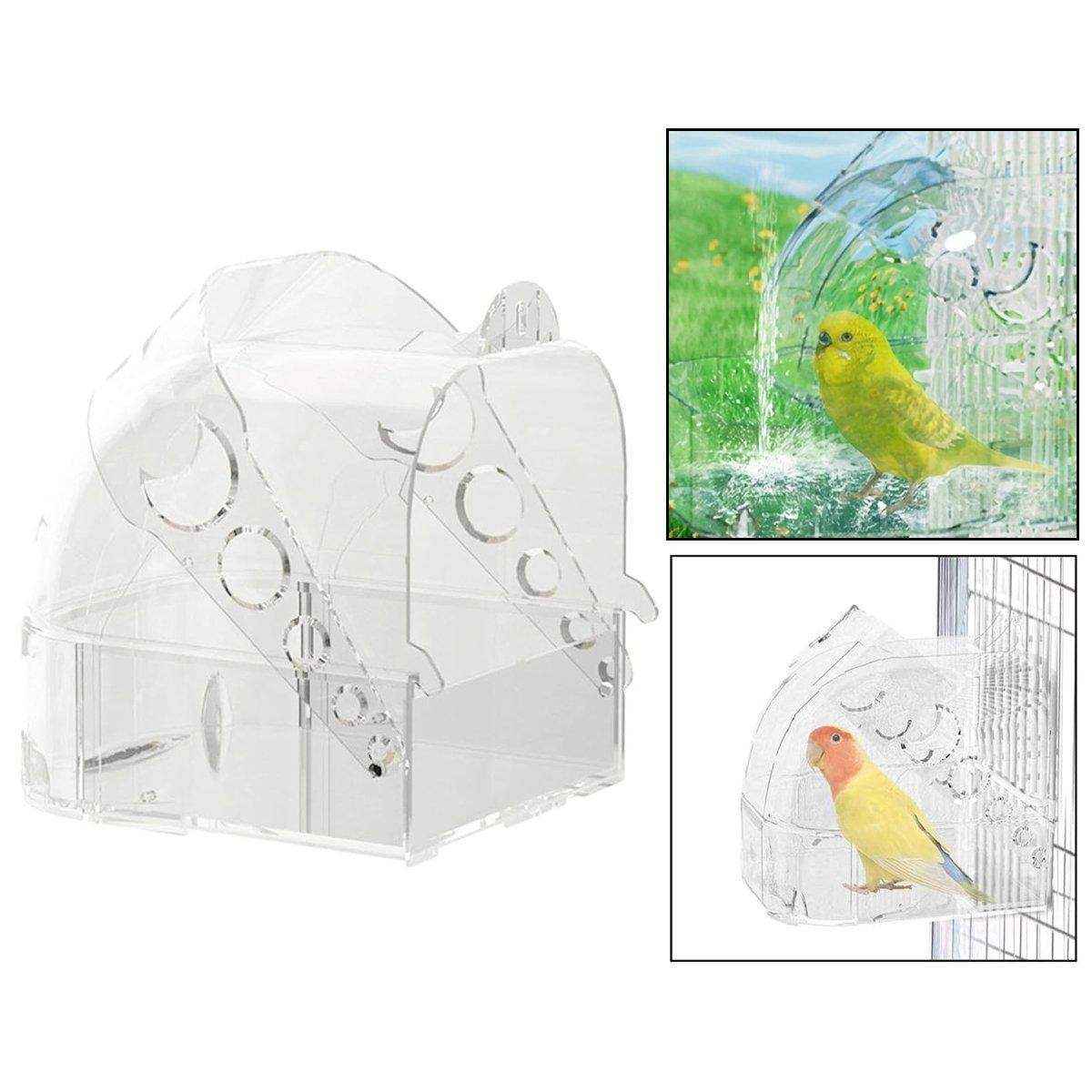 Parrot Bathers Large Bathroom Birdcage Supplies Multi-purpose Bath Room Sleeping Nest Feeding Box Tiger Skin Bird Bathtub - Image 12