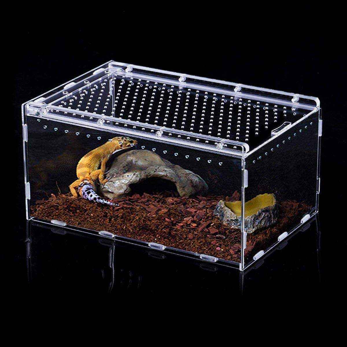 Clear Slide Lid Pet Box Reptile Breeding Habitat Reptile Tank - Image 15