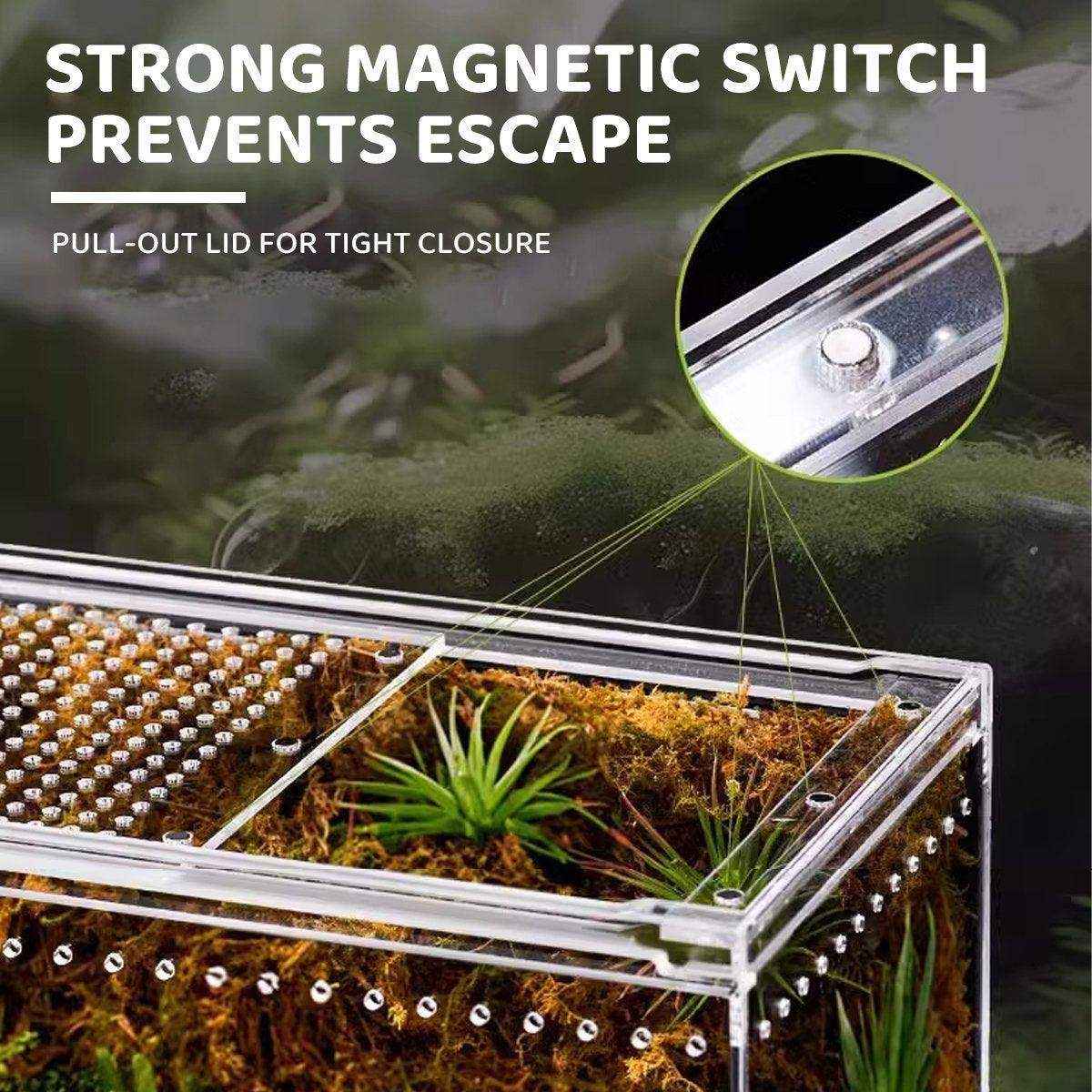 Clear Slide Lid Pet Box Reptile Breeding Habitat Reptile Tank - Image 16