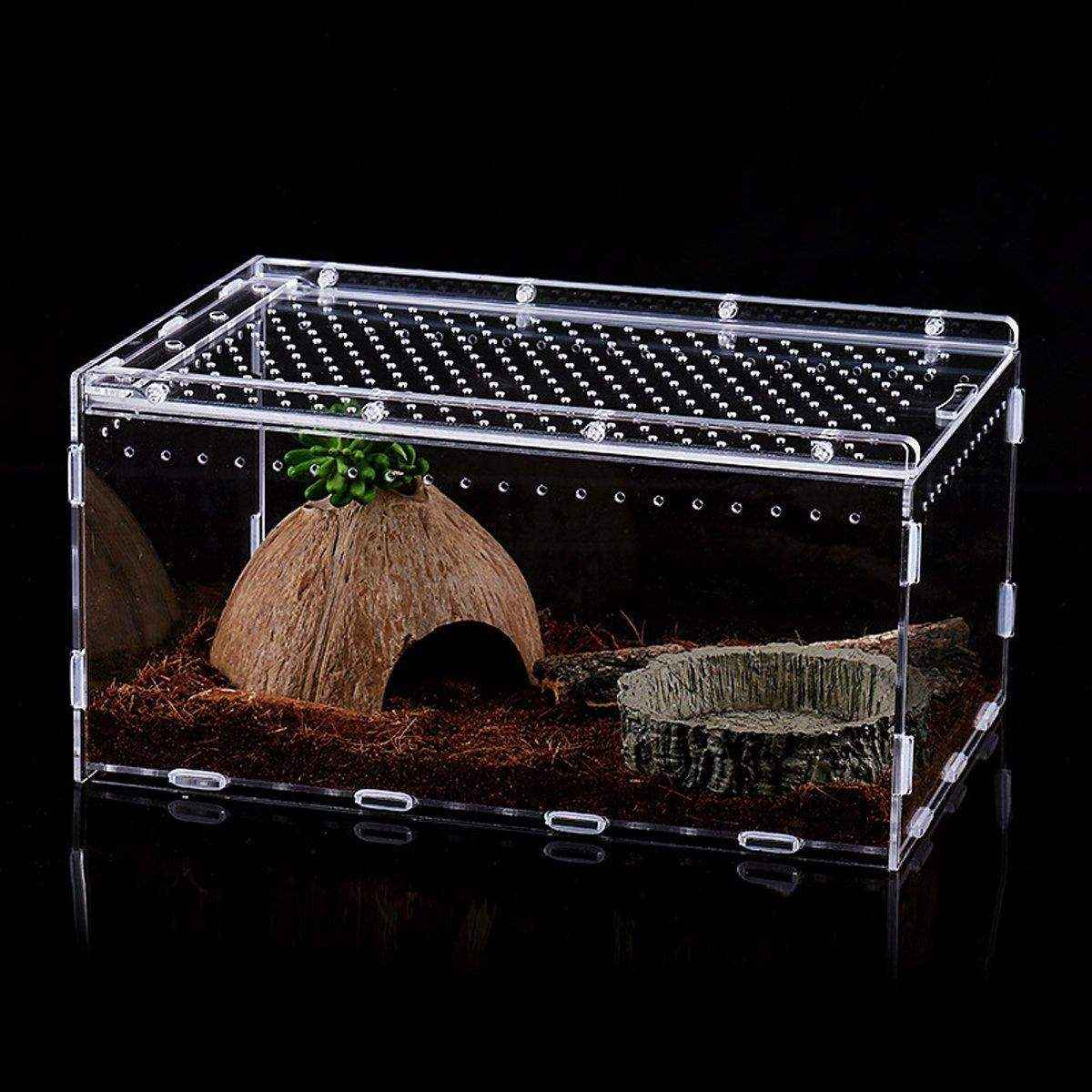 Clear Slide Lid Pet Box Reptile Breeding Habitat Reptile Tank - Image 7