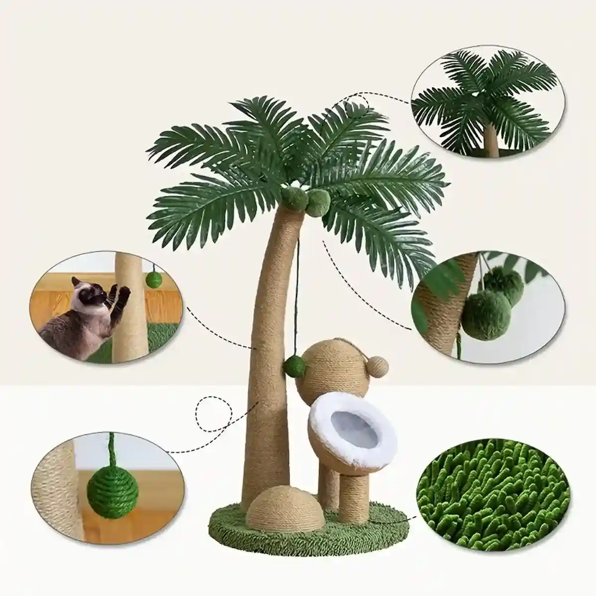 Coconut Tree Cat Scratching Post - Image 12