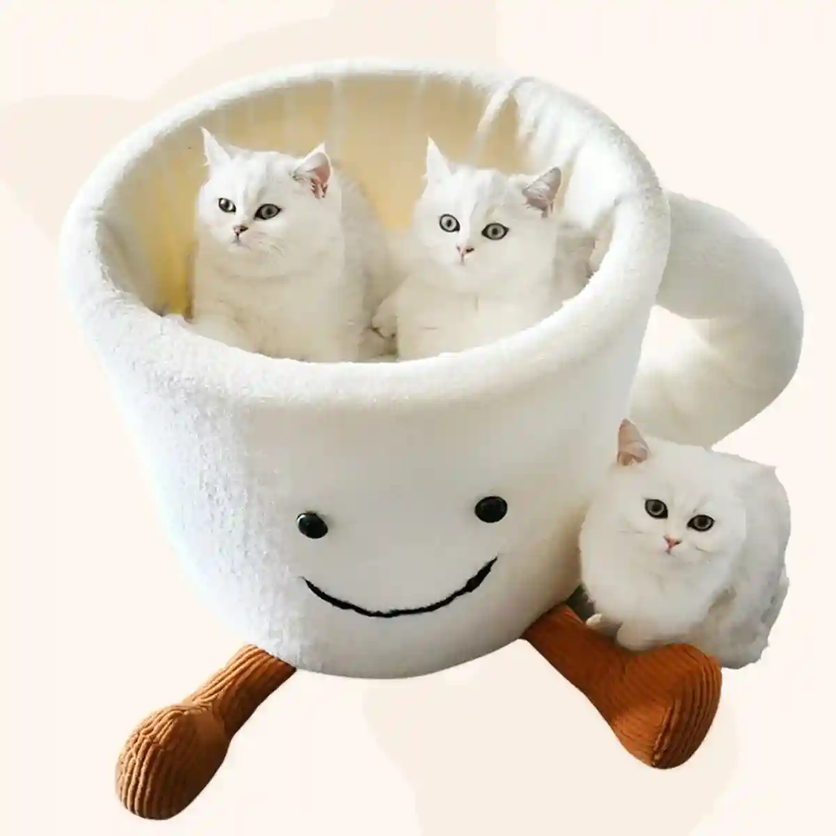 Cute Coffee Cup Cat Nest Bed for Indoor Cats and Kittens - Image 13