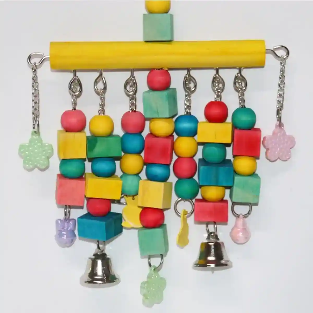 Colorful Hanging Parrot Toys with Wooden Blocks and Bells - Image 10