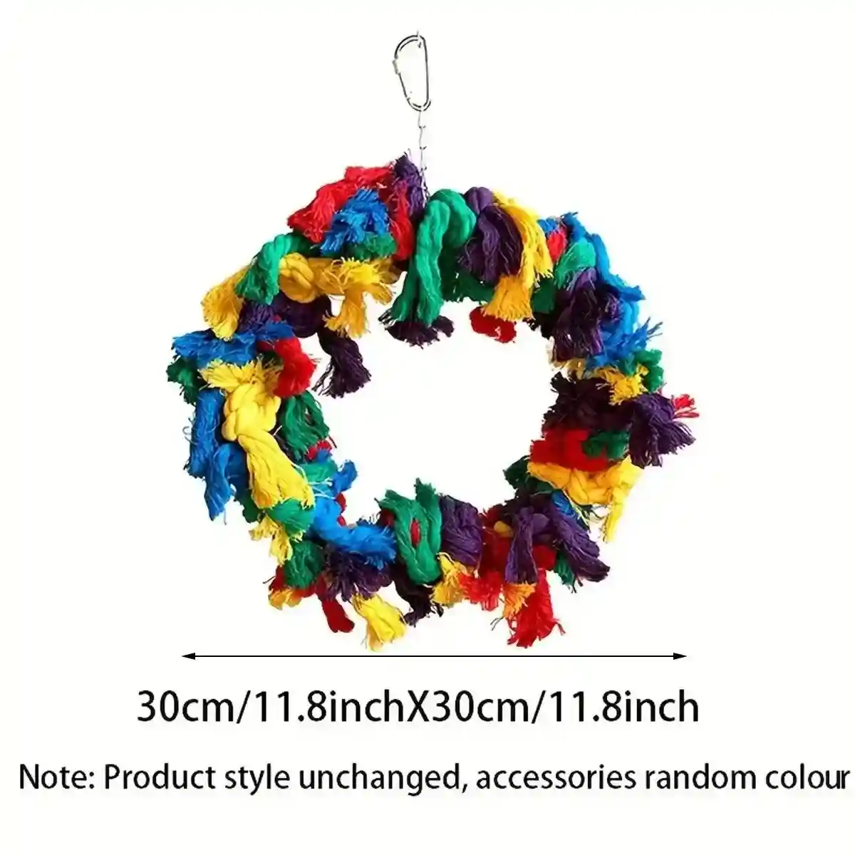 Colorful Cotton Ring Toy for Birds – Durable Rope Perches for Birds - Image 5