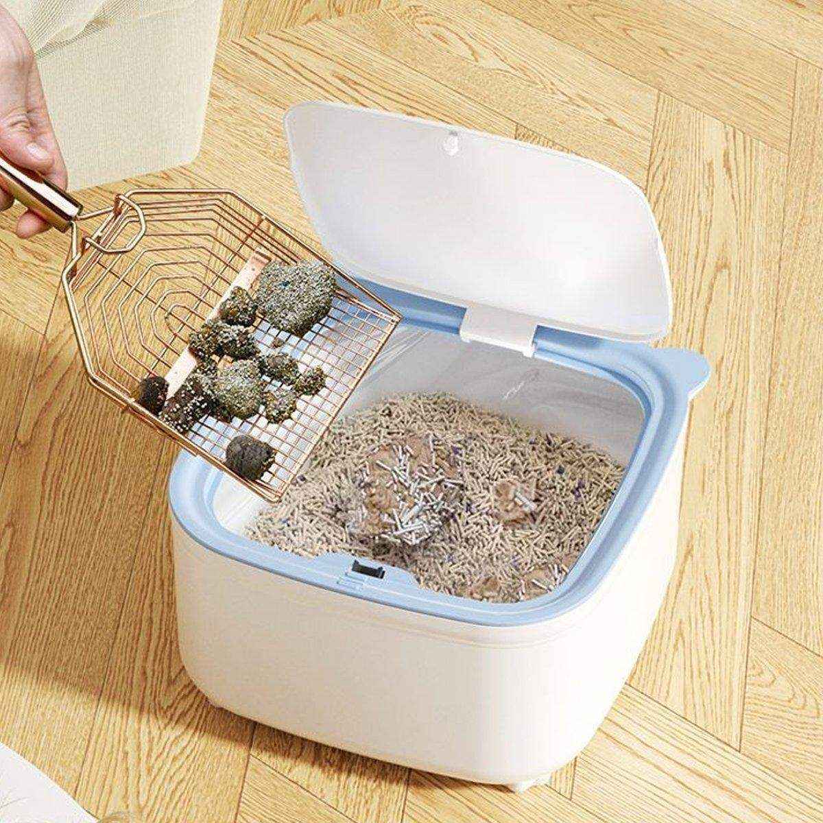 Compact Cat Trash Can with Flip Lid Deodorant & Odor Control Bin - Image 11