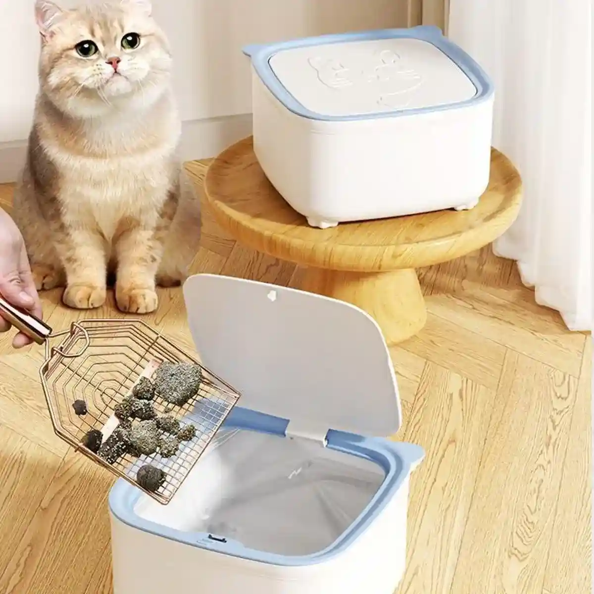 Compact Cat Trash Can with Flip Lid Deodorant & Odor Control Bin - Image 9