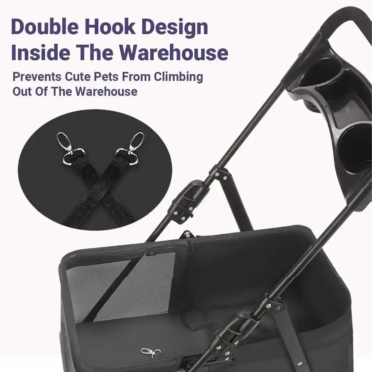 Compact Folding Pet Stroller Lightweight & Breathable - Image 8