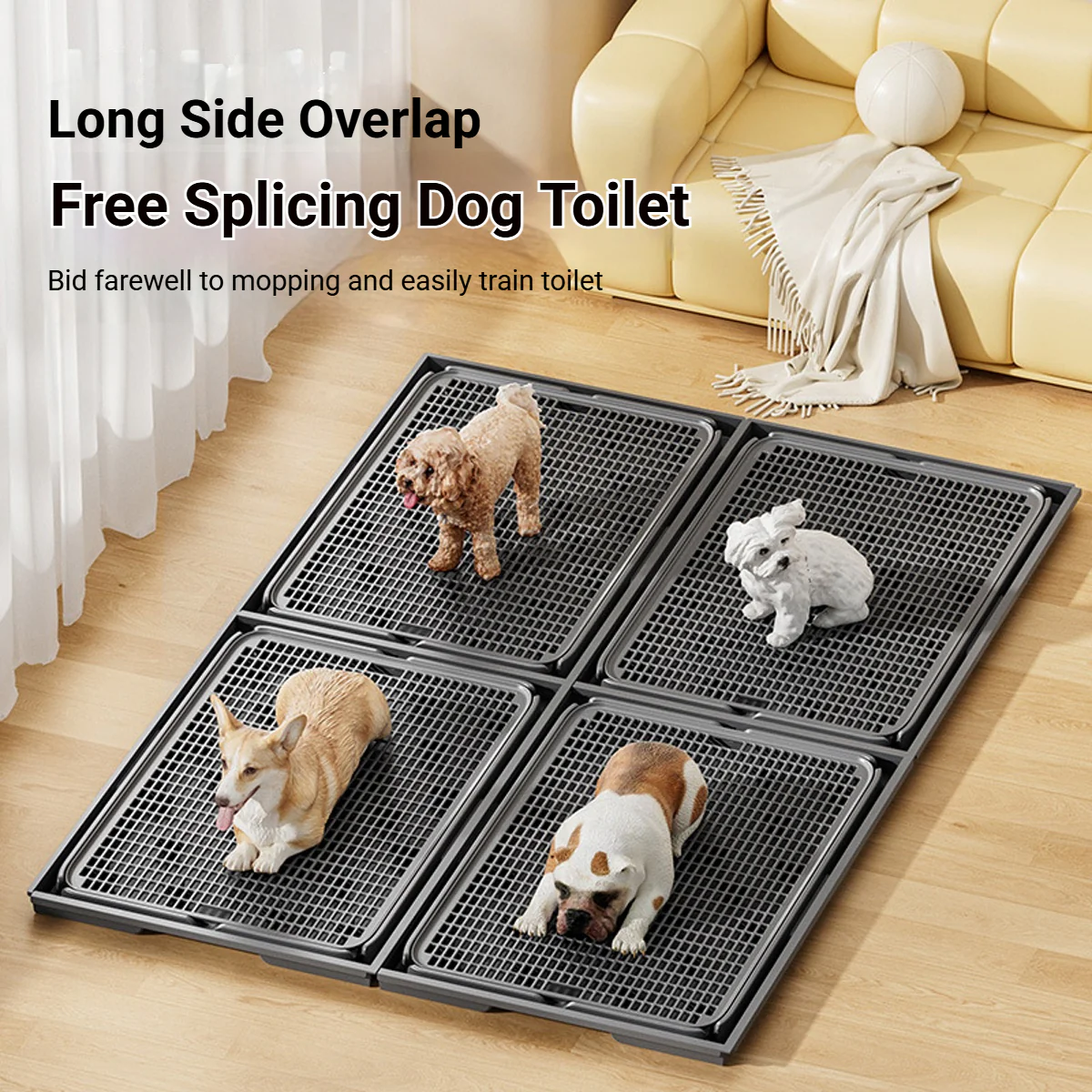 Connectable Dog Toilet Tray With Grid And Training Post - Image 4