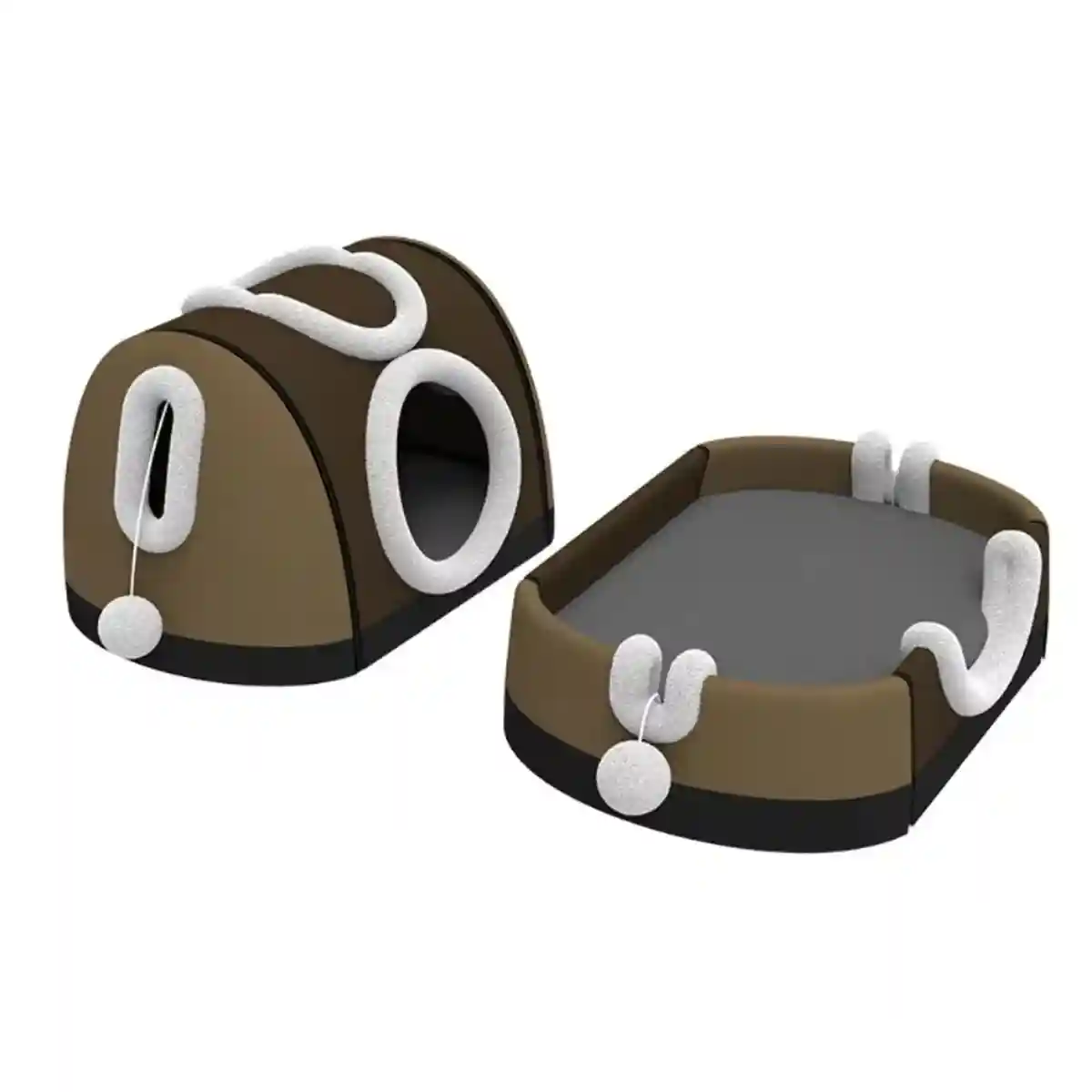 Convertible Cat Bed House Dual-Use Foldable Pet Nest - Image 2