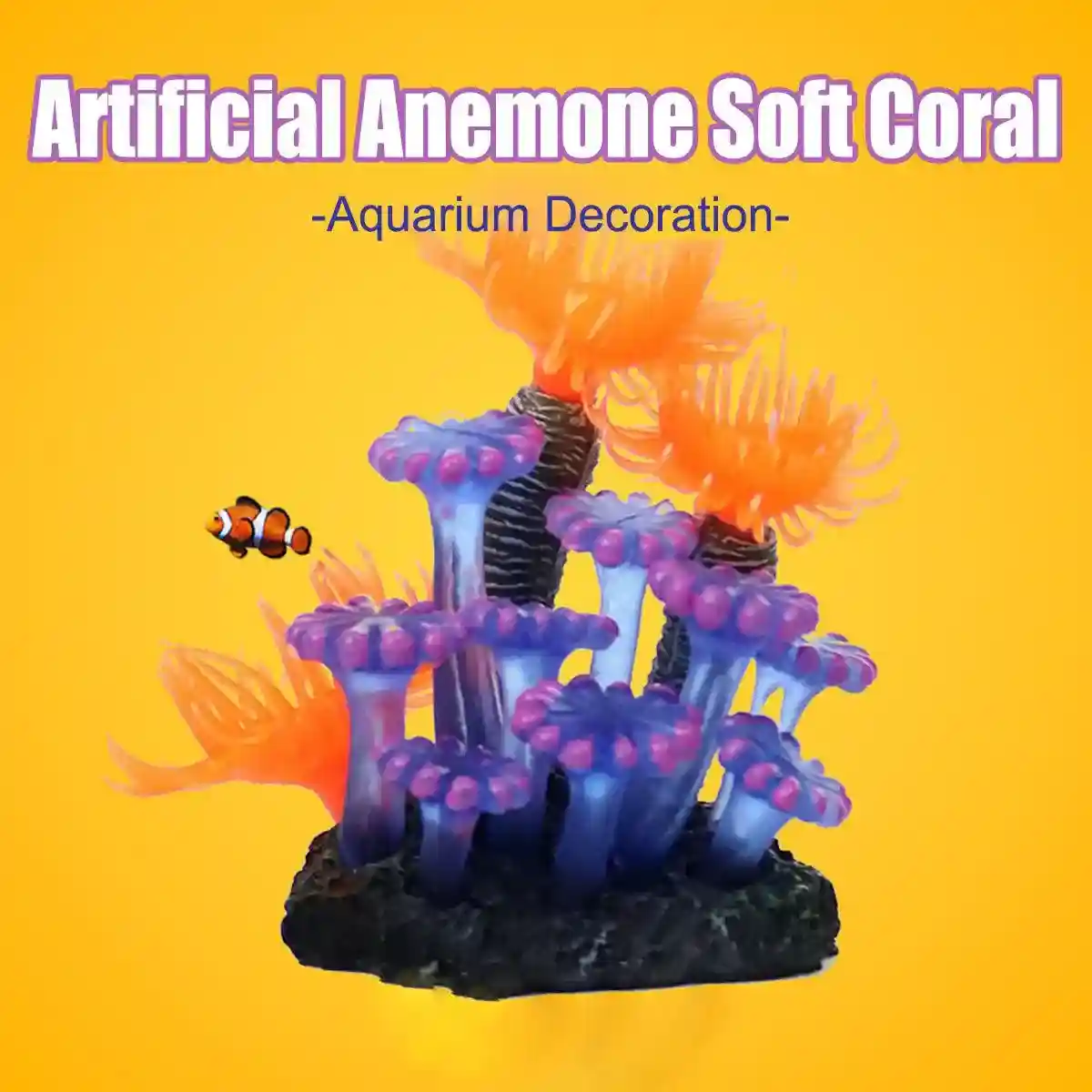 Vibrant Coral Aquarium Decoration Realistic Artificial Anemone for Tanks