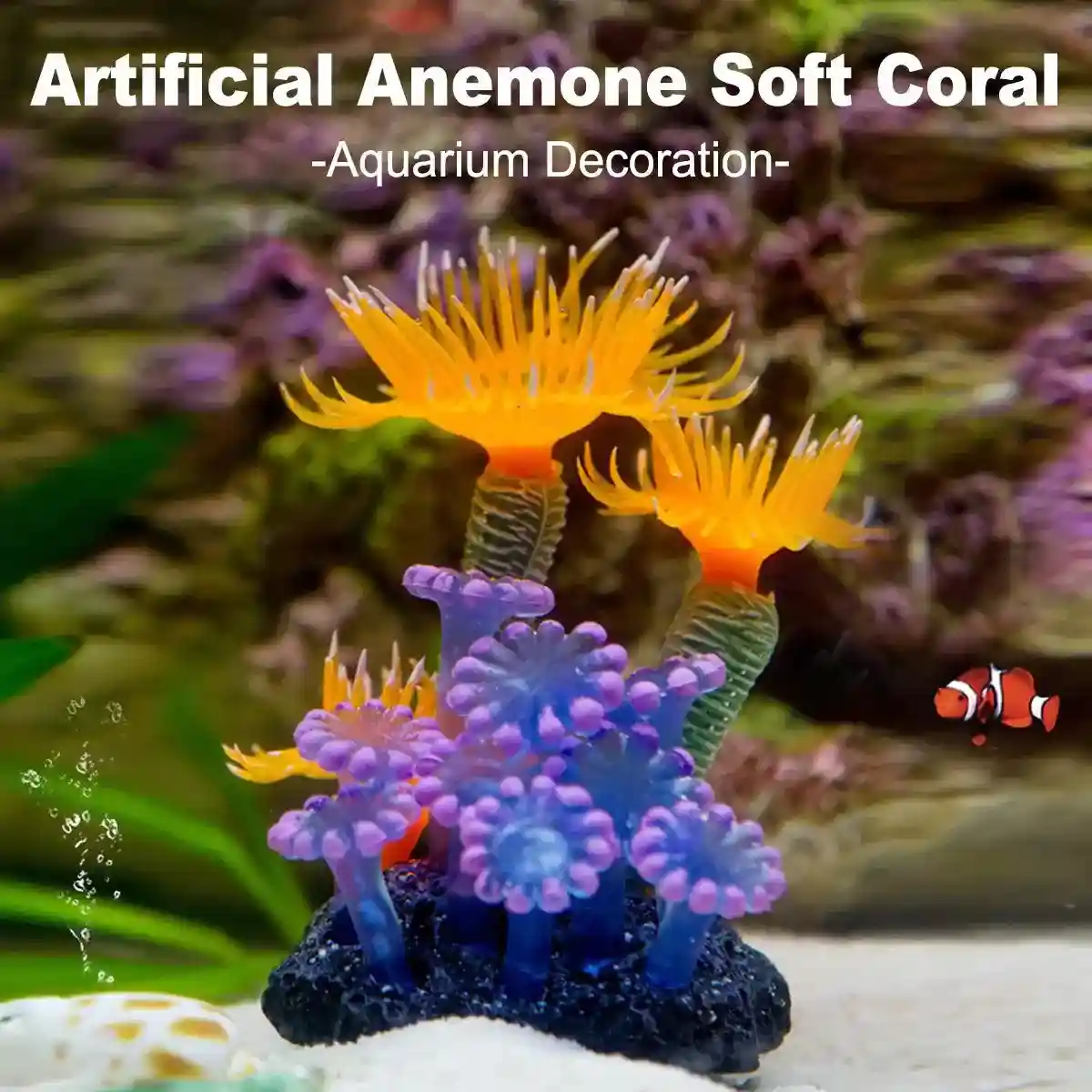 Vibrant Coral Aquarium Decoration Realistic Artificial Anemone for Tanks - Image 2