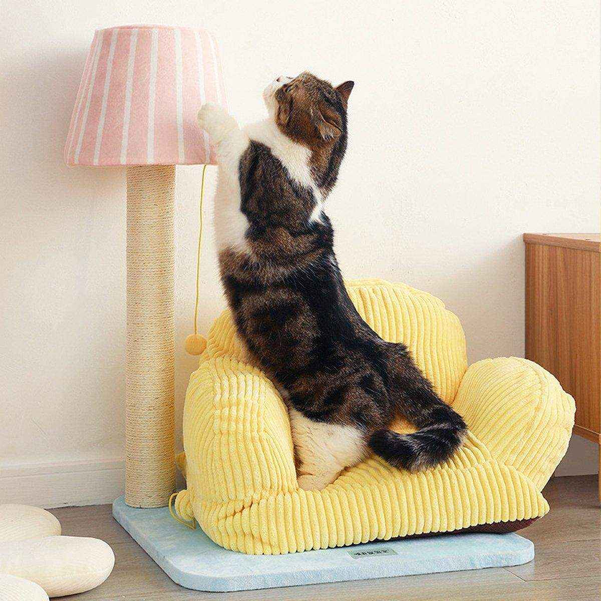 Cozy Cute Sofa Cat Lounge with Scratch Post