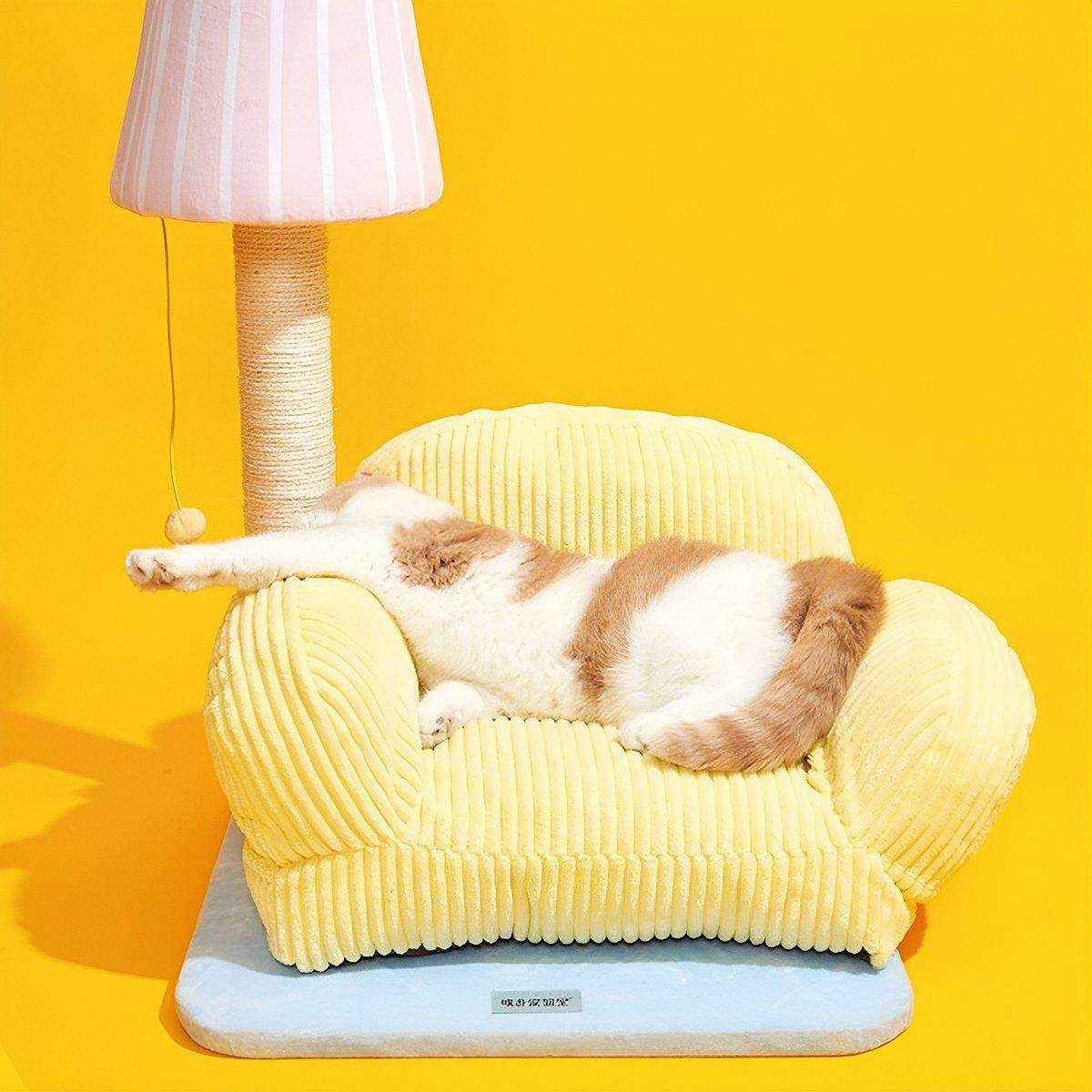 Cozy Cute Sofa Cat Lounge with Scratch Post - Image 12