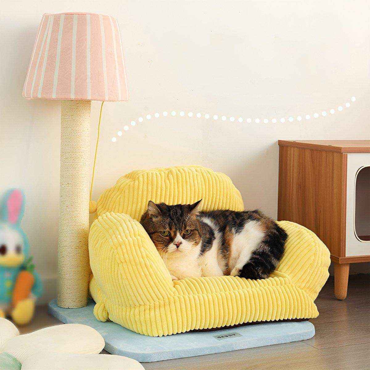 Cozy Cute Sofa Cat Lounge with Scratch Post - Image 14