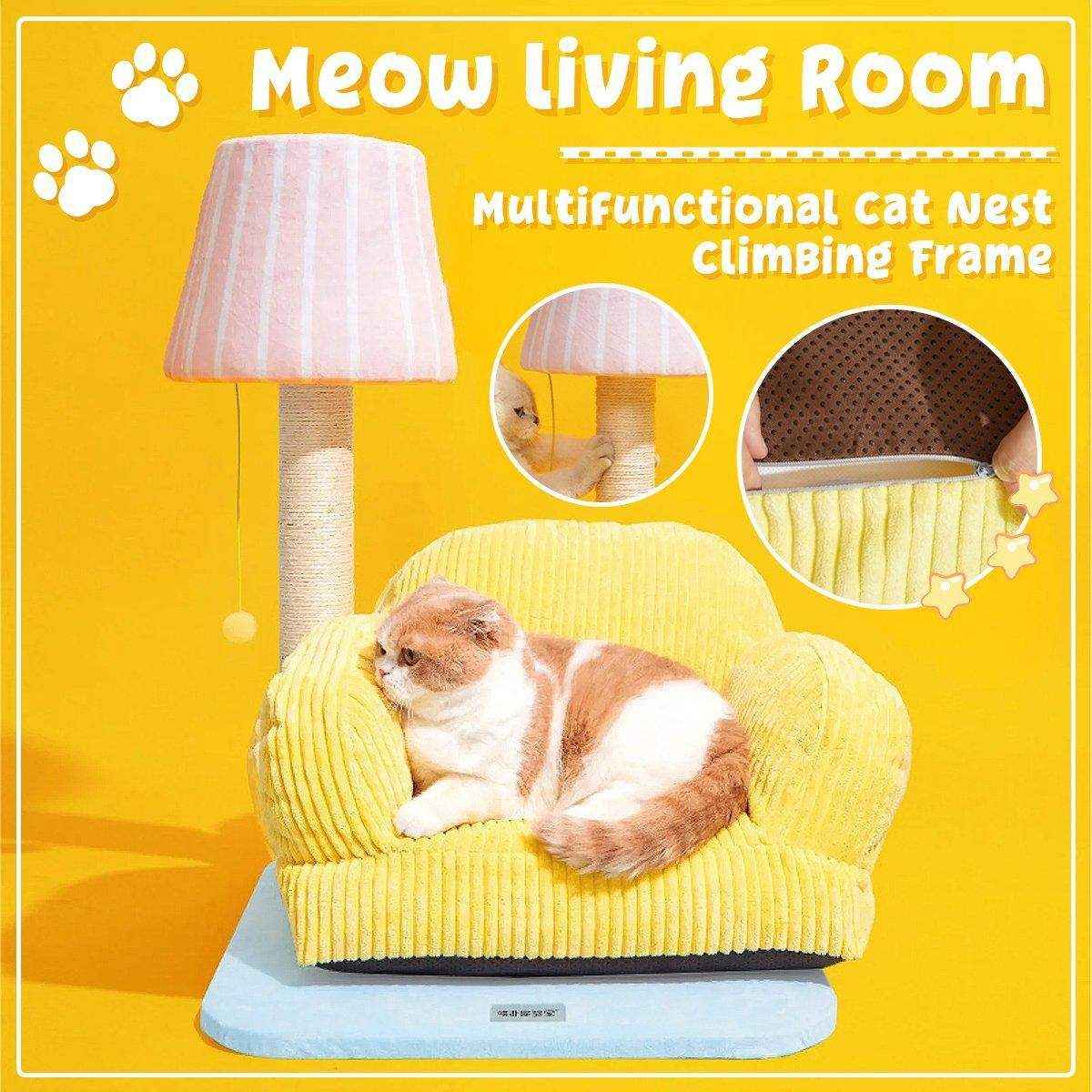 Cozy Cute Sofa Cat Lounge with Scratch Post - Image 5