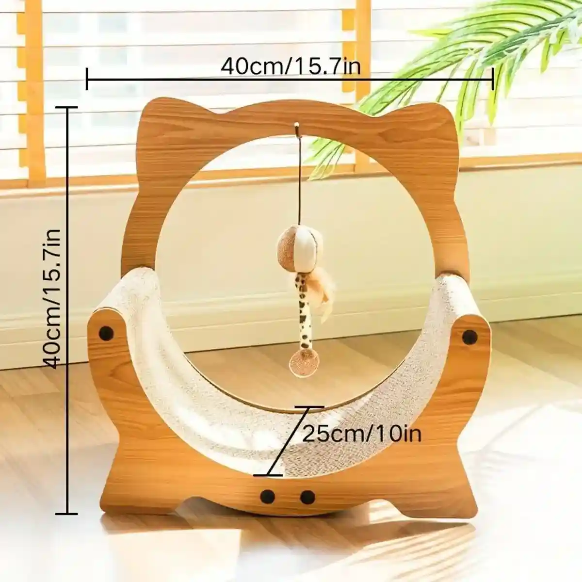 Cradle Cat Nest 2-in-1 Cat Scratcher and Lounge with Hanging Toy - Image 5