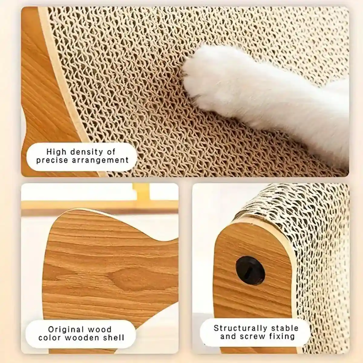 Cradle Cat Nest 2-in-1 Cat Scratcher and Lounge with Hanging Toy - Image 9