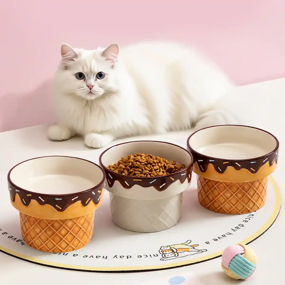 Creative Ice Cream Ceramic Pet Bowl - Image 12