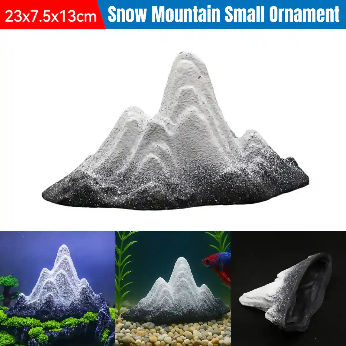 Creative Resin Snow Mountain Aquarium Ornament - Image 2