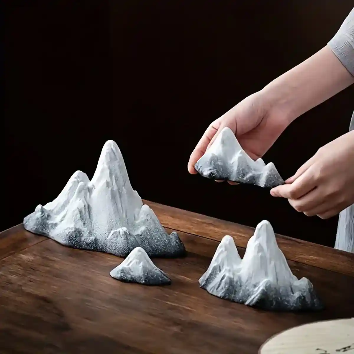 Creative Resin Snow Mountain Aquarium Ornament - Image 9