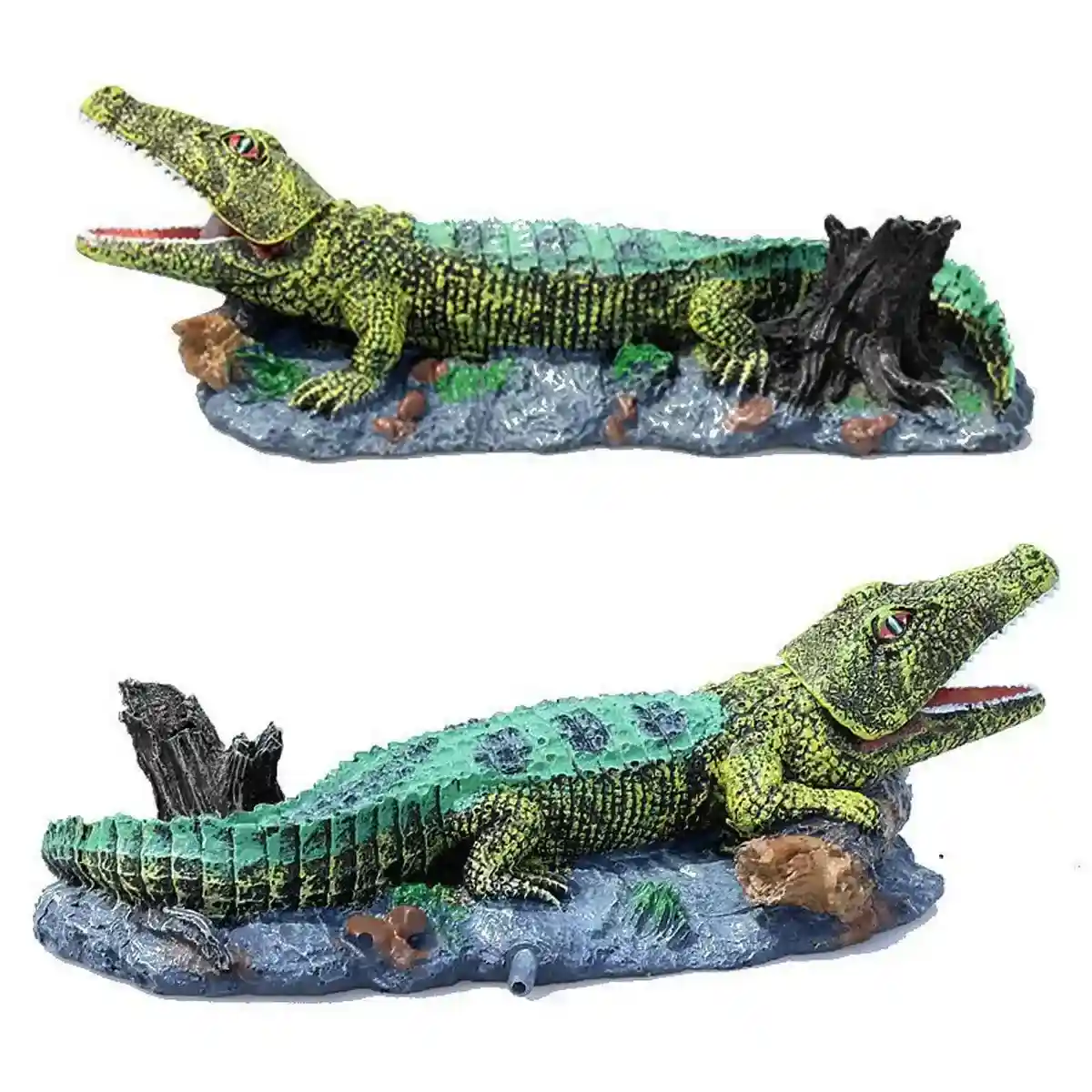 Crocodile Aquarium Ornament with Bubble Stone for Oxygenation - Image 4
