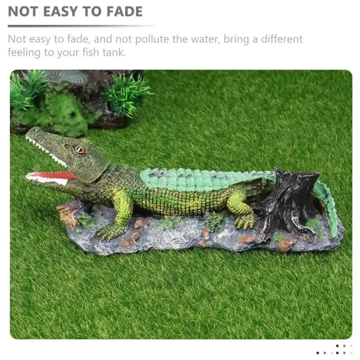 Crocodile Aquarium Ornament with Bubble Stone for Oxygenation - Image 9