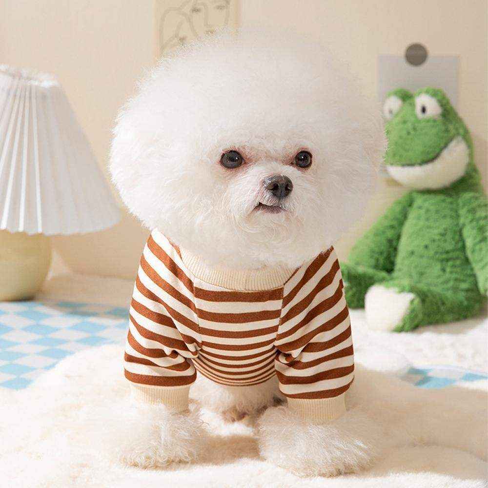 Cute Bear Striped Dog Coat Pet Outfit Cozy Pajamas for Pets - Image 18