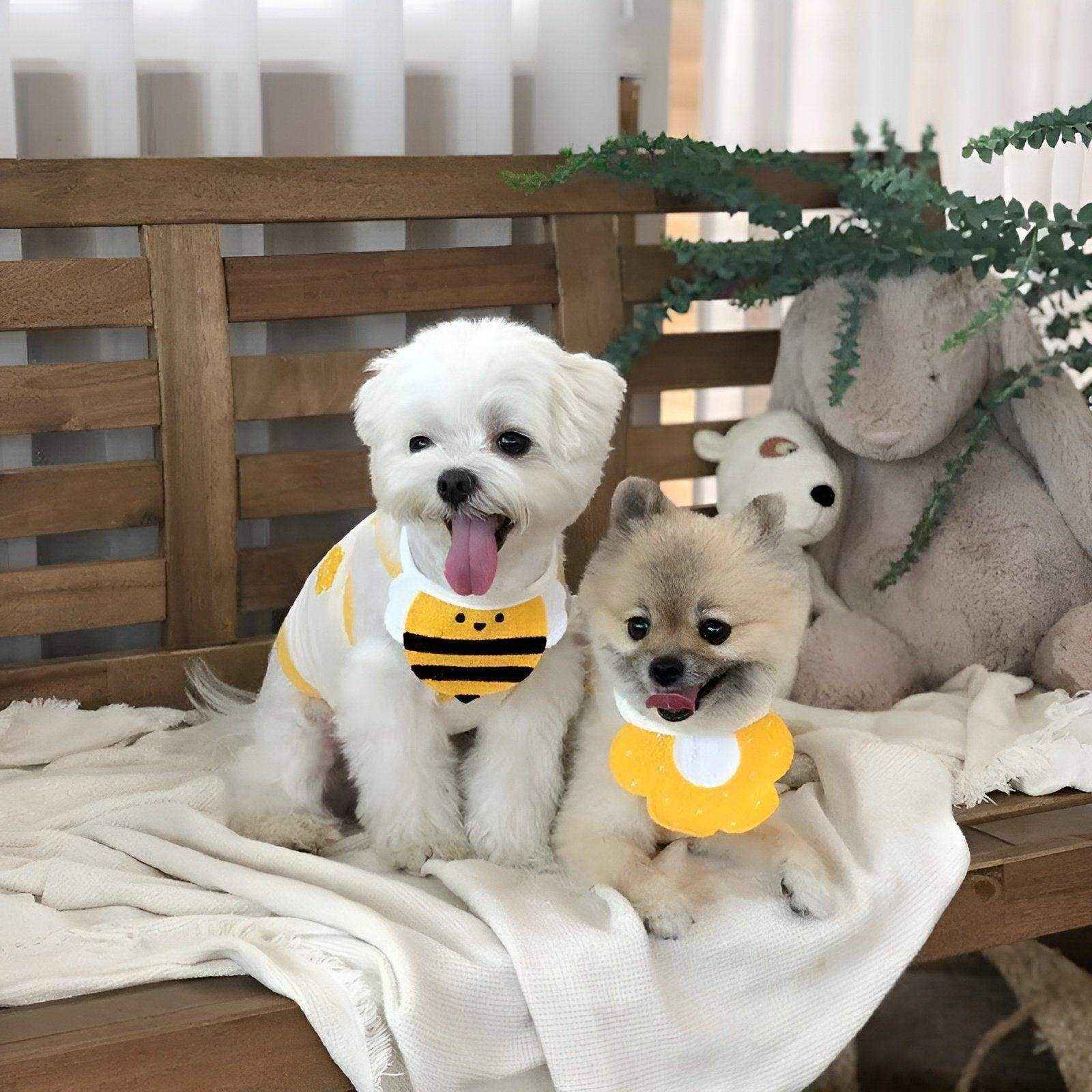 Adorable Dog Bibs with Flower & Bee Design for Stylish Pets - Image 5