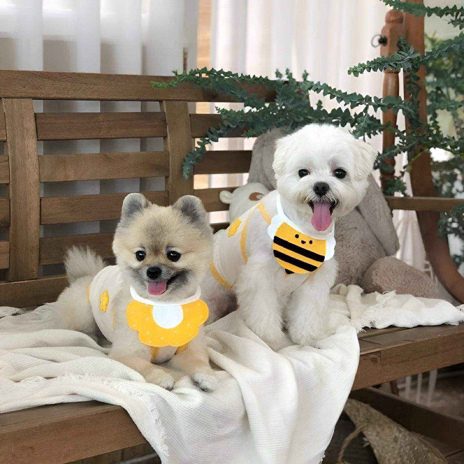 Adorable Dog Bibs with Flower & Bee Design for Stylish Pets - Image 7