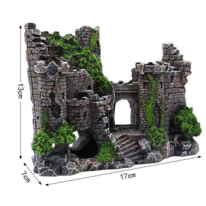 Aquarium Rocks Ancient Castle Tower Aquarium Ornament 17*6*13cm - Image 6