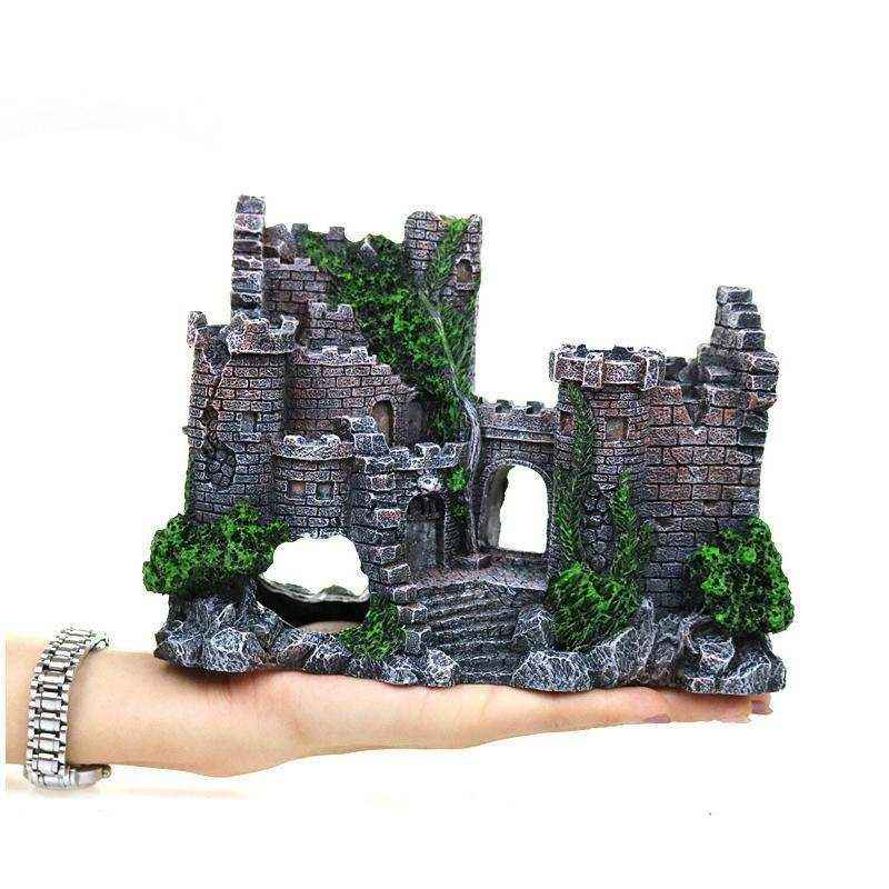 Aquarium Rocks Ancient Castle Tower Aquarium Ornament 17*6*13cm - Image 7