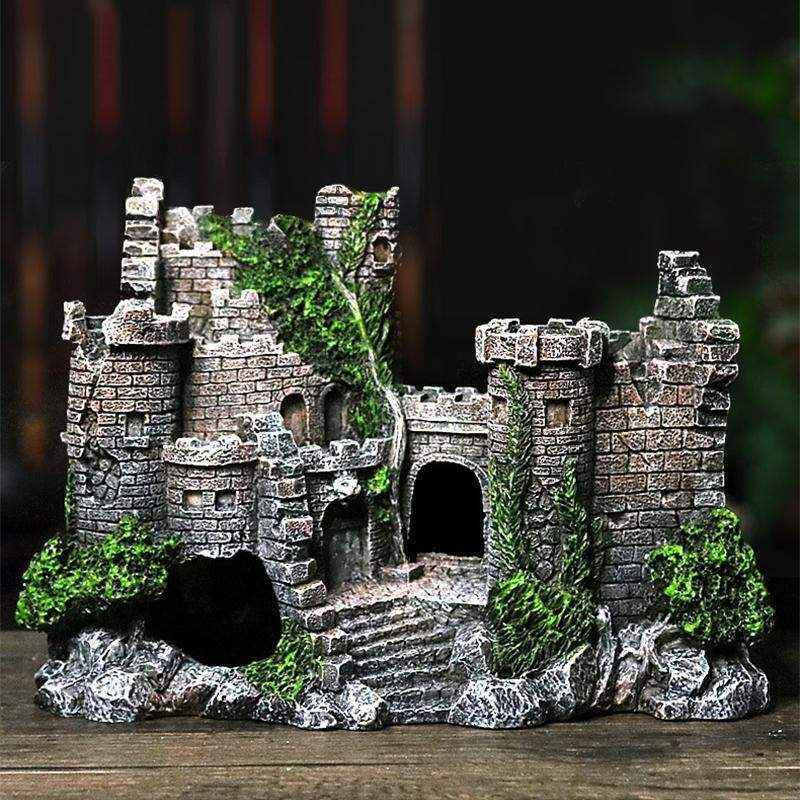 Aquarium Rocks Ancient Castle Tower Aquarium Ornament 17*6*13cm - Image 9