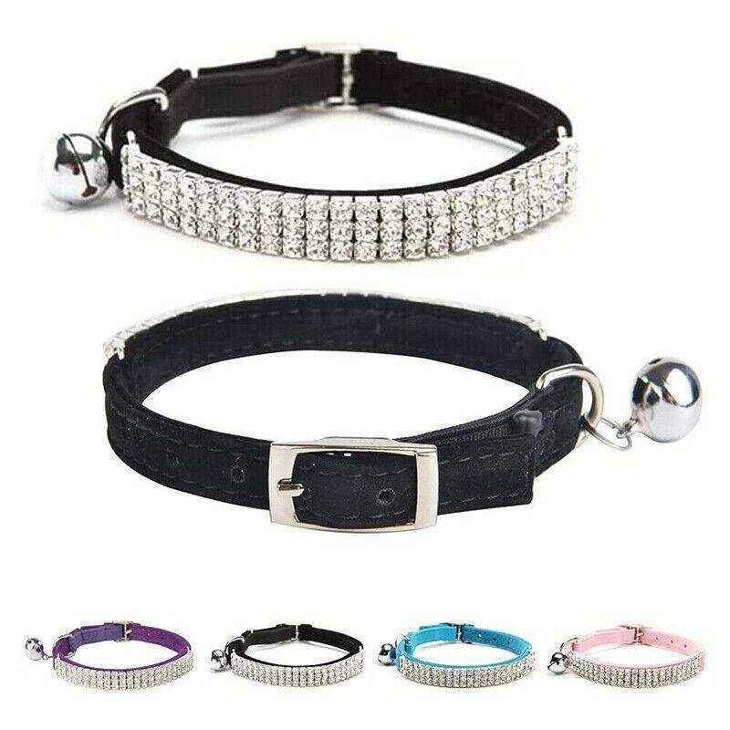 Designer Pet Collars For Cats and Dogs with Rhinestones 5 Colours - Image 3