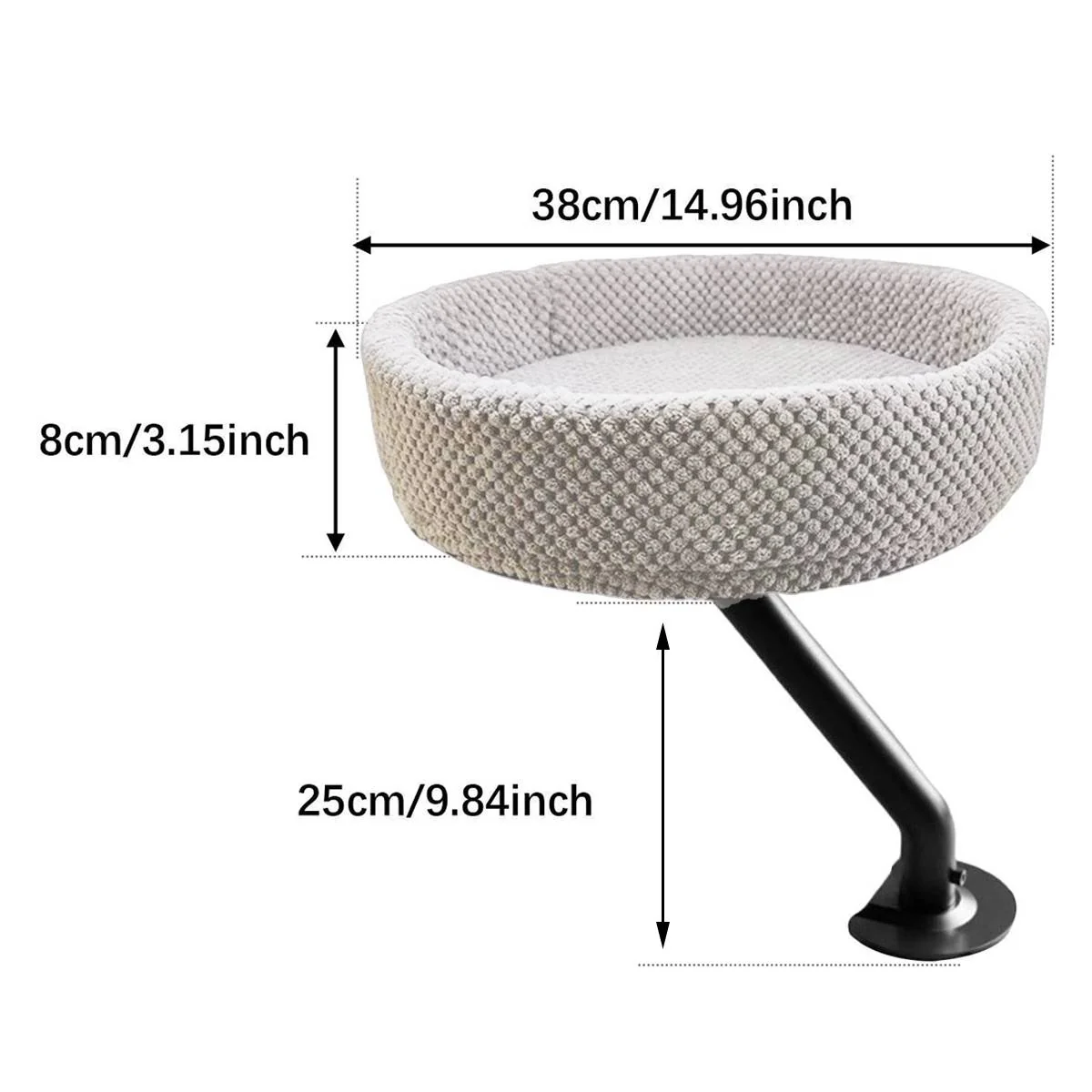 Adjustable Desktop Cat Bed for Table Edge Clamp-On Flannel Cat Lounge - Image 4
