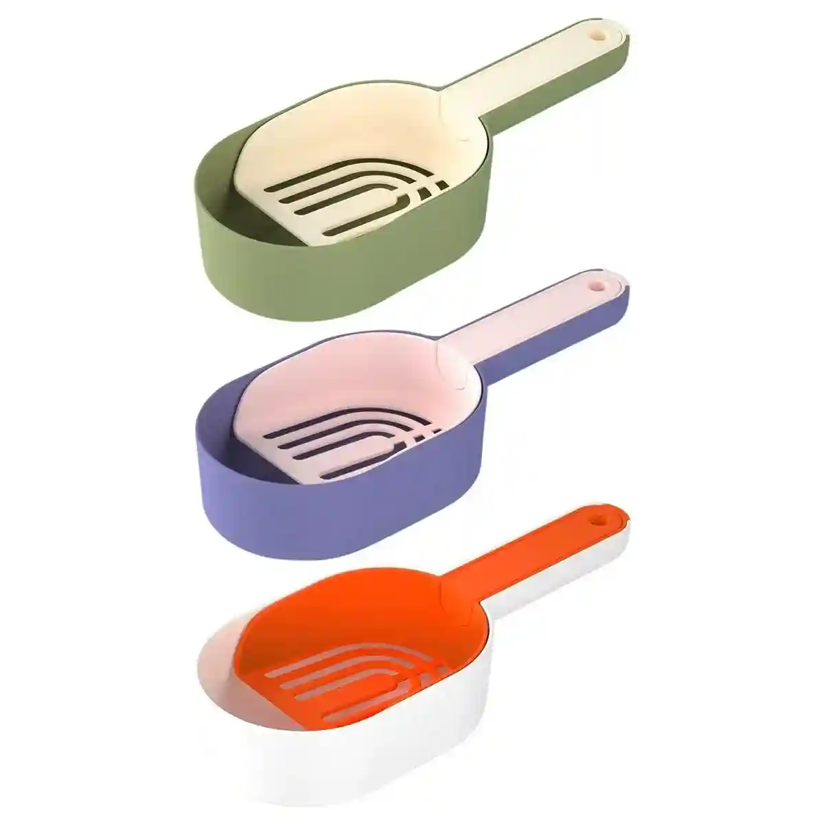 Detachable Cat Litter Scoop With Base Container For Easy Cleaning - Image 3