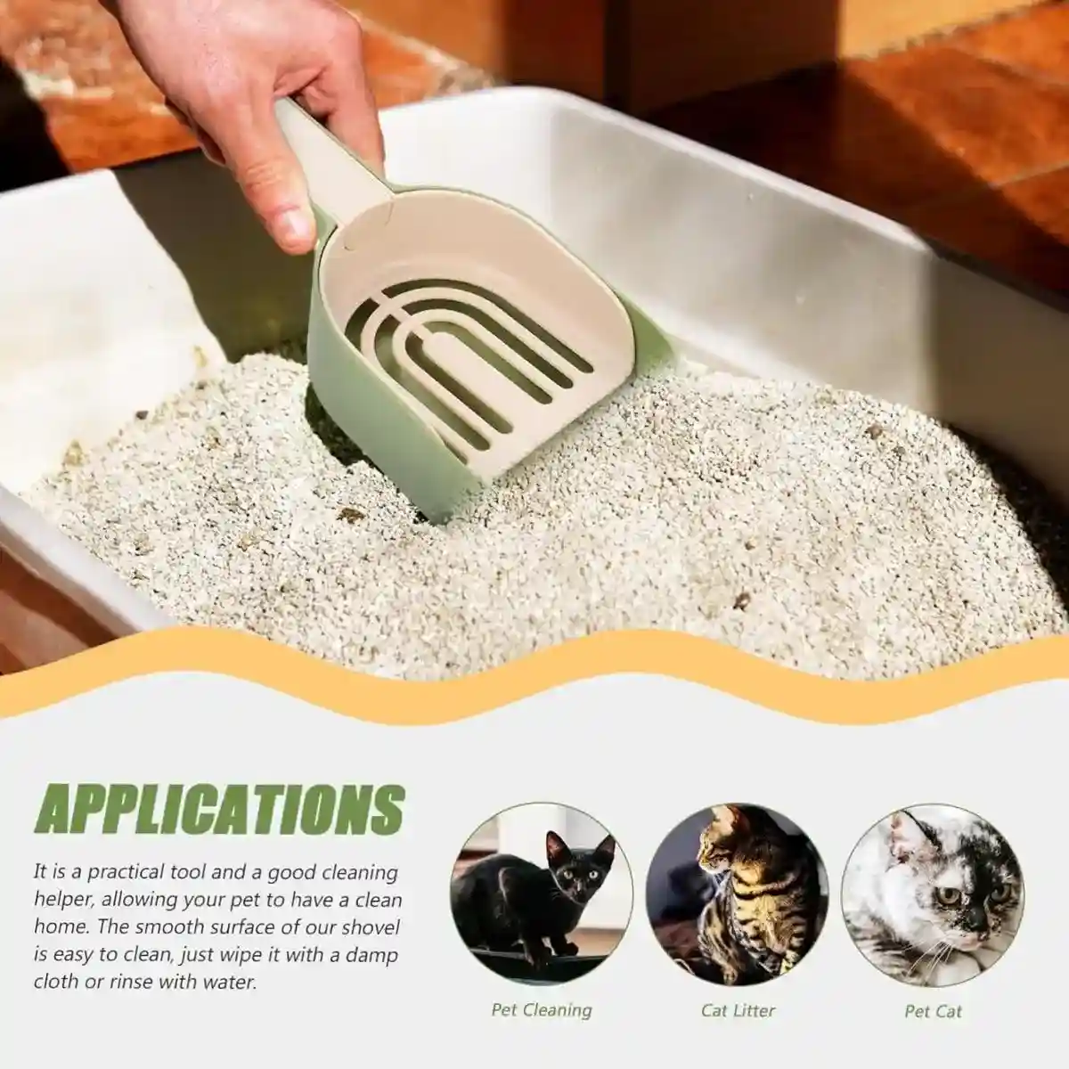 Detachable Cat Litter Scoop With Base Container For Easy Cleaning - Image 8