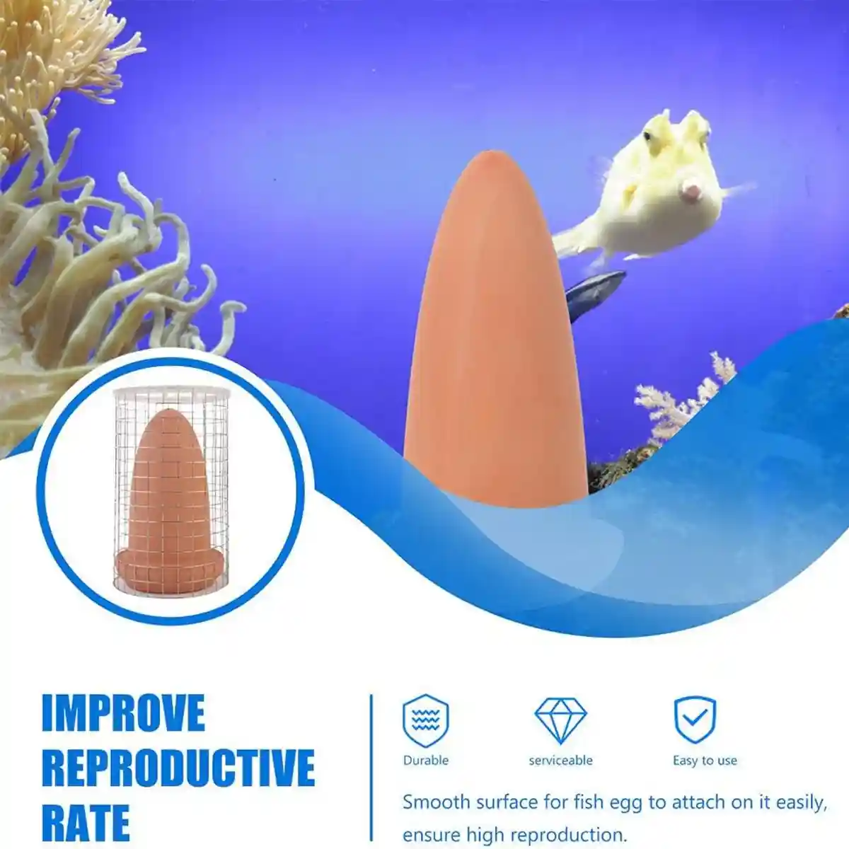 Discus Breeding Cone Clay Spawning Cone With Protective Guard For Aquarium Fish - Image 6