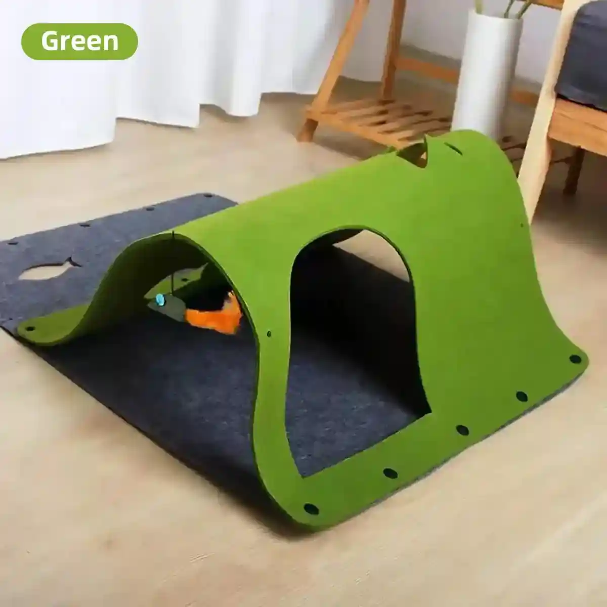 Modular DIY Playhouse Cat Play Tunnel with Felt Panels for Indoor Pets - Image 4