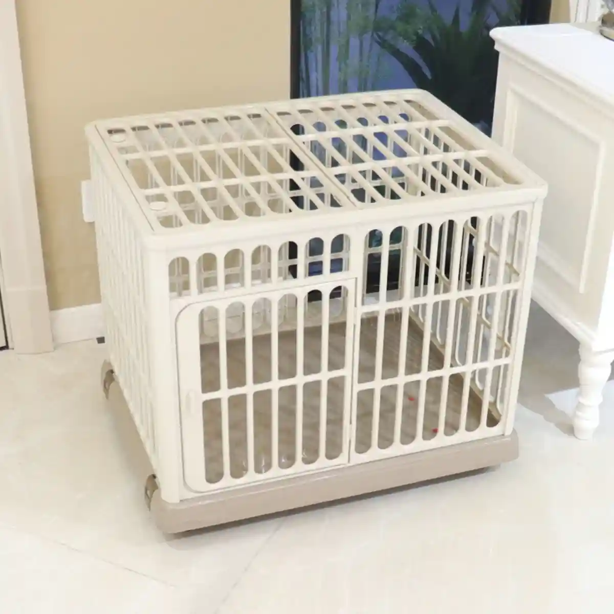 Dog Cage Small Dog And Cat Cage Pet Cage Household Indoor Medium-sized Dog And Cat Dog Villa Resin Cage - Image 10