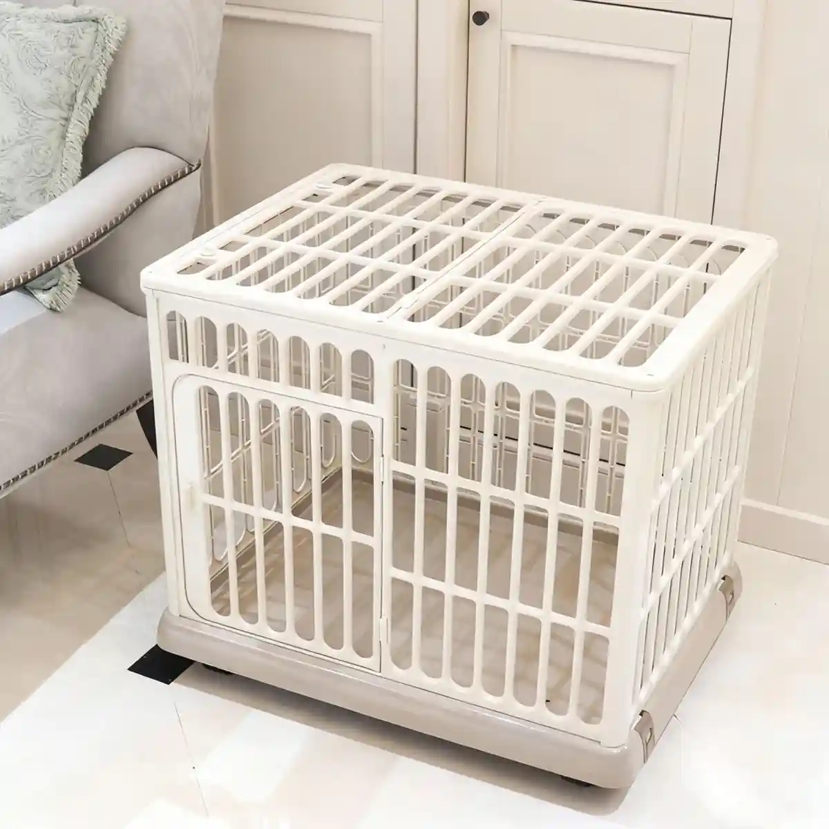 Dog Cage Small Dog And Cat Cage Pet Cage Household Indoor Medium-sized Dog And Cat Dog Villa Resin Cage - Image 11