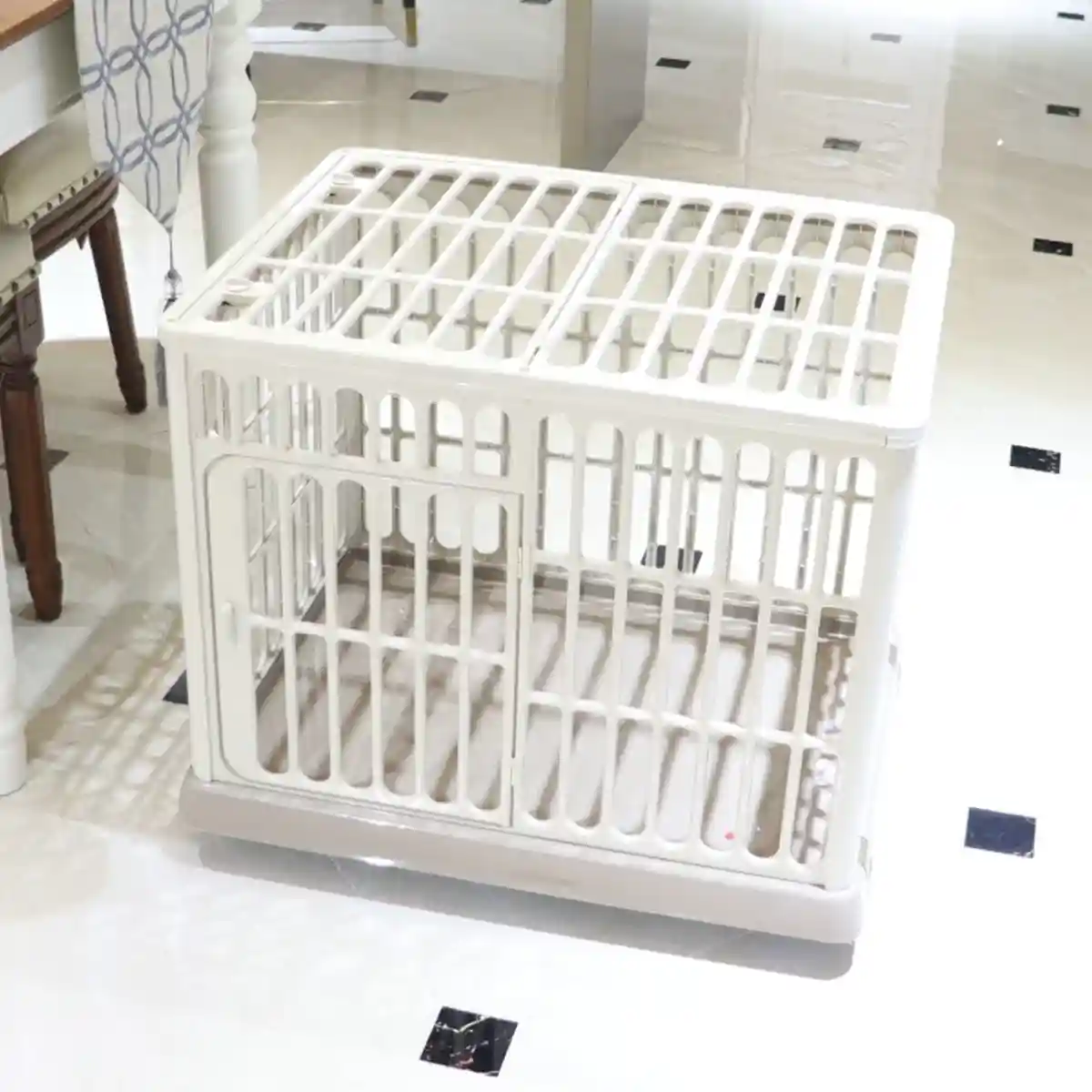 Dog Cage Small Dog And Cat Cage Pet Cage Household Indoor Medium-sized Dog And Cat Dog Villa Resin Cage - Image 12